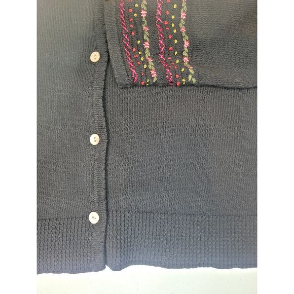 Susan Bristol Embellished Knit Cardigan Embroidered Whimsical Trees Floral Magic - Picture 9 of 15